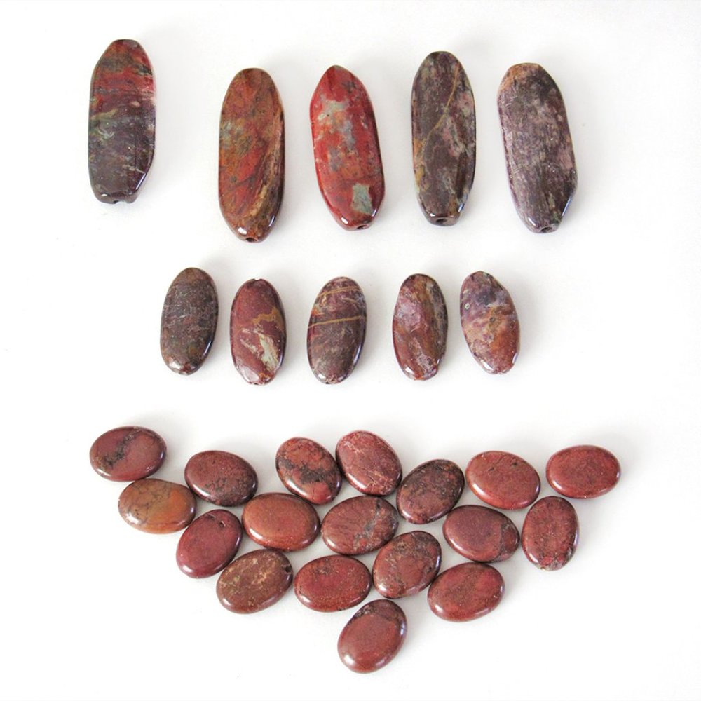 Natural Jasper Stone 28 Piece Bead Lot for Jewelry Making